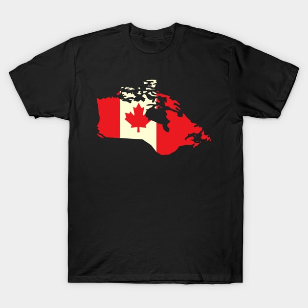 Canadian Flag Map and Leaf T-Shirt by consigliop